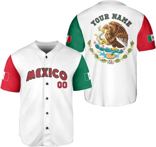Leprints - Camiseta de béisbol mexicana personalizada para hombres y mujeres, camiseta de bandera mexicana, orgullo de la bandera mexicana