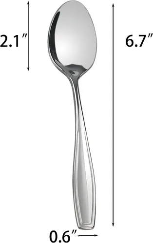 Miniatura 3 de Pekky Cuchara de postre de acero inoxidable, juego de cucharas pequeñas de 12 piezas