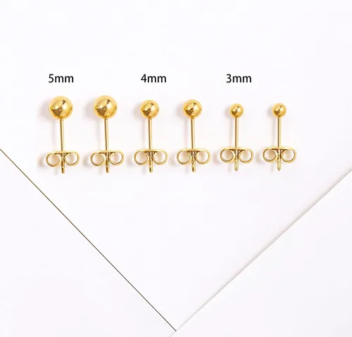 Miniatura 4 de Aretes de bola de titanio, hipoalergénicos, para mujeres y hombres, orejas sensibles, color negro, 0.118 in, 0.157 in, 0.197 in, parte trasera
