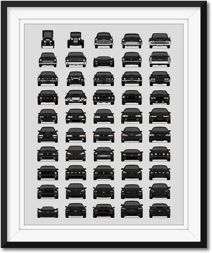 Miniatura 16 de Custom Car Posters Handmade Poster compatible with Ford Evolution Print Wall Art Décor of the Best of Ford Generations - American, 8x10 Satin Print