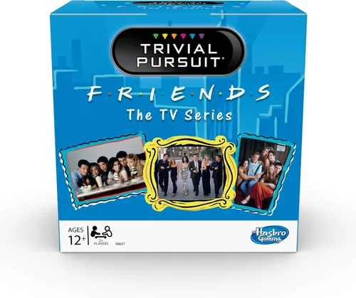 Hasbro Gaming Trivial Pursuit: Friends The TV Series Edition Juego de fiesta; 600 preguntas de trivia para preadolescentes y adolescentes de 12 años