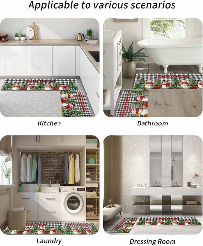 Miniatura 6 de Tapete de baño de Navidad con muñeco de nieve para bañera, antideslizante, de secado rápido y absorbente, con tierra de diatomeas, para fregadero