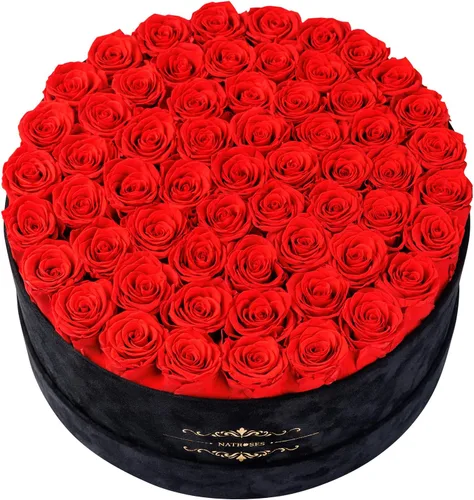 Miniatura 14 de NATROSES 27 Rosas Preservadas para Siempre en una Caja, Flores Preservadas para Entrega de Cumpleaños, para Mamá, Buttermilk Suero de mantequilla