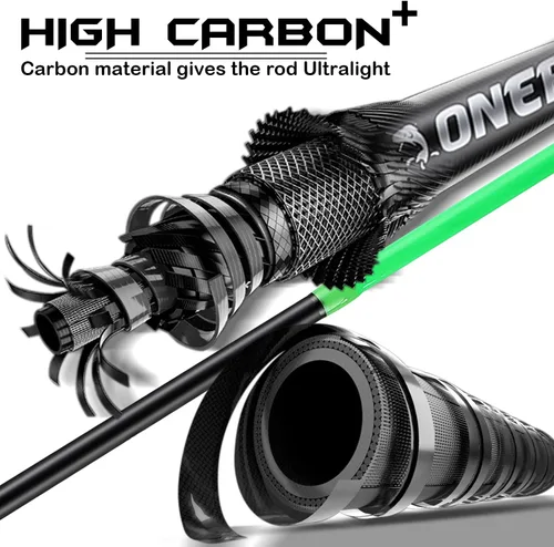 Miniatura 4 de One Bass Combo de Caña y Carrete de Pesca, Combo de Baitcasting Rápido Medio, Fibra de Carbono de 24 Toneladas, 2 Piezas de Cañas de Pescar