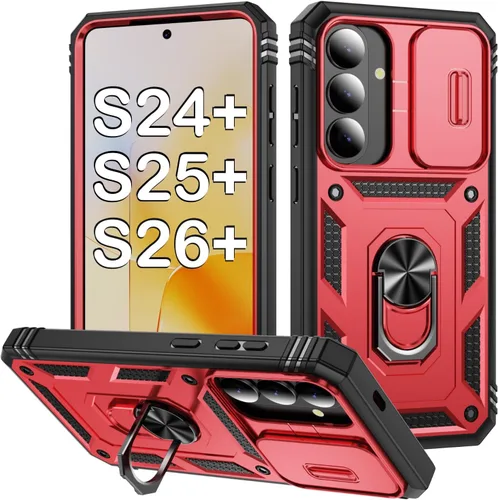 Miniatura 77 de PASNEW Funda para Samsung Galaxy S22 Ultra 5G, cubierta de cámara deslizante y soporte de dedo de metal giratorio de 360°, militar, resistente, a