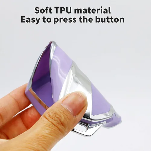Miniatura 2 de 2 fundas para llavero BMW con llavero de TPU suave, compatible con BMW Serie 7 2023 2024 740 760i I5 I7 IX X1 X5 X6 X7 XM (morado blanco)