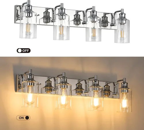 Miniatura 3 de Lámparas de baño de 3 luces, modernas luces de tocador negras para accesorios de iluminación de baño, accesorios de iluminación sobre espejo