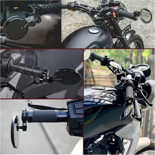 Miniatura 5 de Accesorios Espejos de motocicleta Espejo lateral redondo plegable de 3 pulgadas para Yamaha YZF R15 XT660 TMAX 500 TMAX 530 XP500 XP530