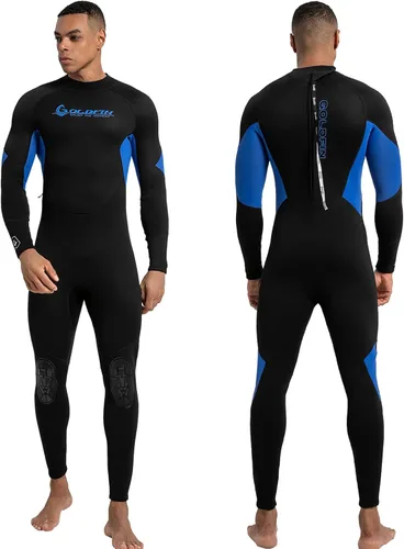 Miniatura 9 de GoldFin Traje de neopreno para hombre, 0.118 pulgadas (0.118 in) con cremallera trasera para mantener el calor en agua fría