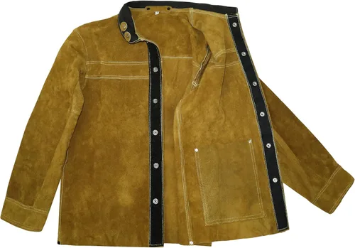 Miniatura 5 de ANTAITHER Chaqueta de soldadura de cuero prémium para hombres y mujeres, la máxima protección contra el calor y las llamas y garantiza la seguridad