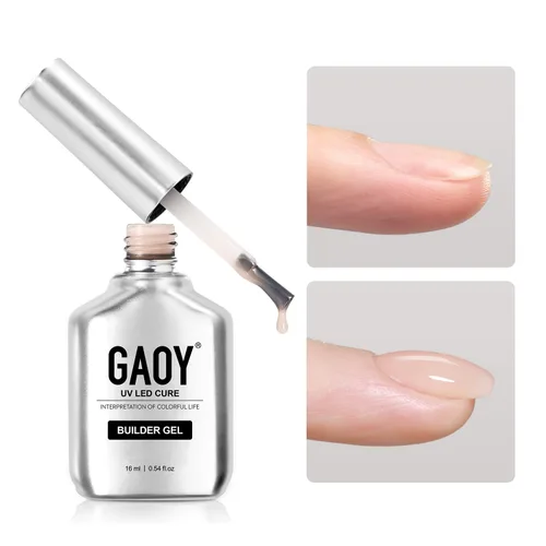 Miniatura 18 de GAOY - Gel de construcción transparente para uñas, fortalecedor de uñas de 16ml en una botella, gel duro para extensión de uñas, esmalte en gel