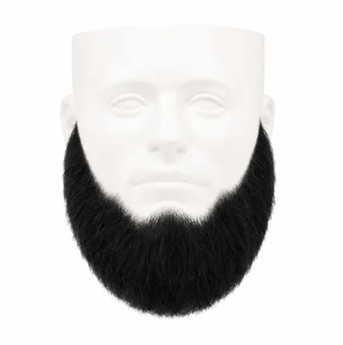 Full Character Beard BLACK - Cabello 100% humano - No. 2024 Spirit Gum Incluido - Realista! Perfecto para teatro y escenario - Reutilizable!