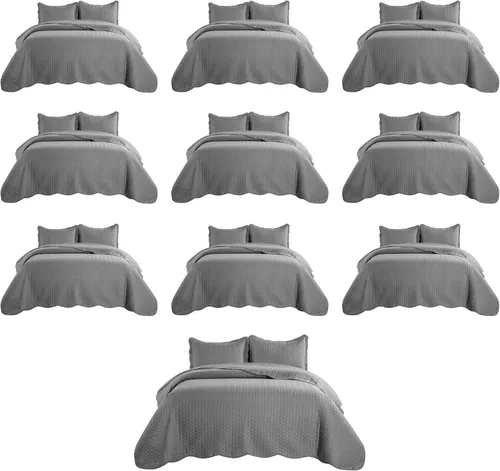 Miniatura 31 de IR Imperial Rooms Velvet Twin Quilt Bedspread Comforter Bedding Set 2 Pcs Diamond Pattern - (68"x86") Bedspread Coverlet + 1 Pillow Shams