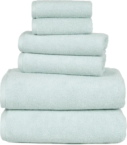 Miniatura 6 de Juego de toallas 100% algodón, cero torsión, suave y absorbente, juego de 6 piezas con 2 toallas de baño, 2 paños de mano y 2 paños (ladrillo)