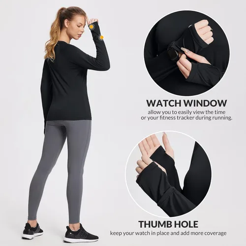 Miniatura 3 de BALEAF Women's Long Sleeve Running Shirts Workout Tops Athletic Active Quick Dry Soft Lightweight
