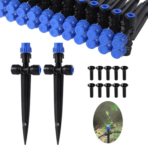 Miniatura 8 de Emisores de riego por goteo con goteros ajustables de flujo de agua de 360 grados, rociador de atomización para tubería de 1/4 de pulgada, rociador