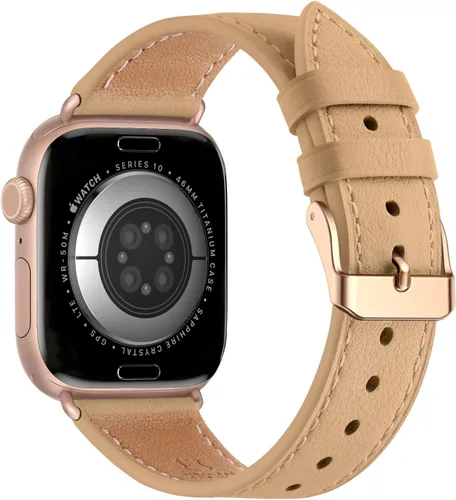 Miniatura 19 de Bestig - Correa compatible para Apple Watch de 38mm, 40mm, correa de repuesto de cuero genuino para iWatch Series 6, SE, 5, 4, 3, 2, 1, Sports &