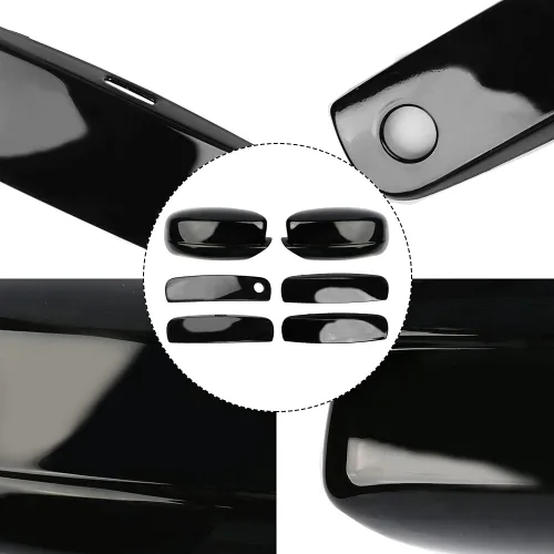 Miniatura 4 de SPORTULI Cubiertas negras para espejo retrovisor lateral del vehículo + cubiertas de manija de puerta de repuesto para Dodge Charger 2011-2022 2023