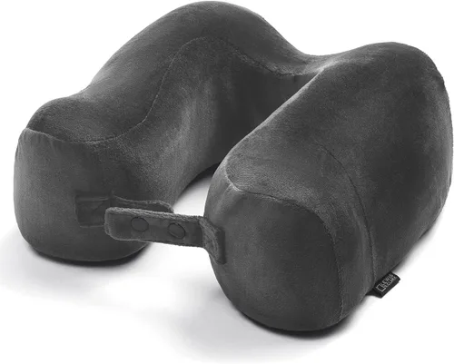 Miniatura 3 de Lewis N. Clark Almohada cervical de viaje Hexform de espuma viscoelástica contorneada para dolor de hombros y cuello, avión, campamento, niños y Gris