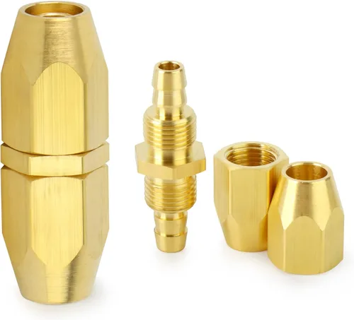 Miniatura 7 de ChillWaves Brass Pneumatics - Accesorio de repuesto reutilizable, empalmador de manguera reutilizable de 1/4 de pulgada (púa de 1/4 pulgadas)