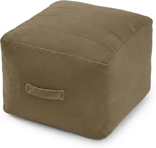 Miniatura 24 de MeMoreCool Puf Otomano Cuadrado Relleno Reposapiés, Puf de Suelo Reposapiés con Relleno de Trozos de Espuma, Otomano Relleno Suave Reposapiés