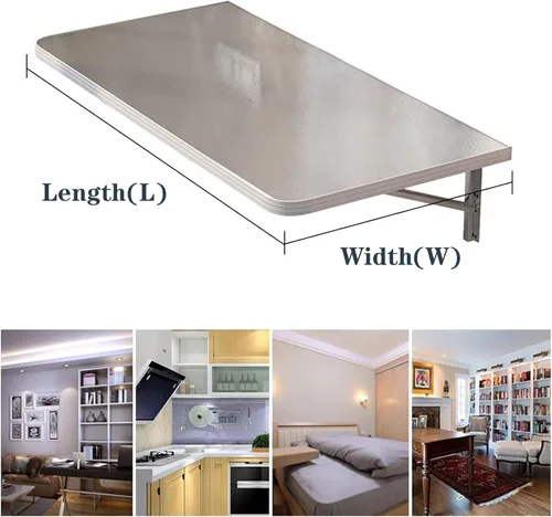 Miniatura 2 de Escritorio plegable de acero inoxidable 304 montado en la pared, mesa de comedor plegable para lavandería, hogar, bar, cocina, comedor, carga máxima