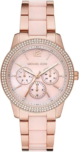 Michael Kors MK6928 - Tibby Reloj multifunción de acero inoxidable color oro rosa y rubor talla única