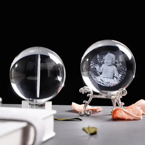 Miniatura 6 de Bola de fotos de cristal personalizada, bola de cristal con foto personalizada, accesorios de decoración del hogar, esfera de cristal para fotos