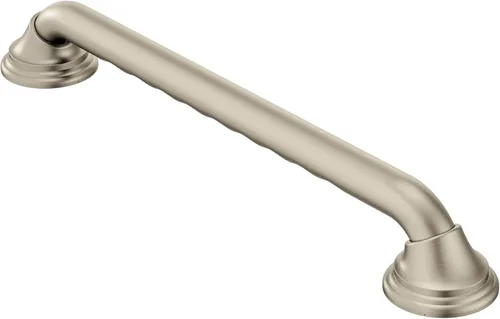 Miniatura 2 de Moen barras de agarre de ducha de seguridad para baño de 16 y 24 pulgadas con diseño moderno, níquel cepillado