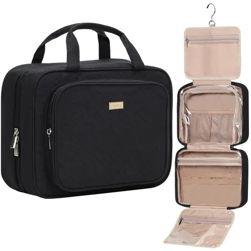 Miniatura 14 de NISHEL Neceser de viaje para mujer, organizador de artículos esenciales de maquillaje, estuche colgante para accesorios, cosméticos, Egeo-azul, M