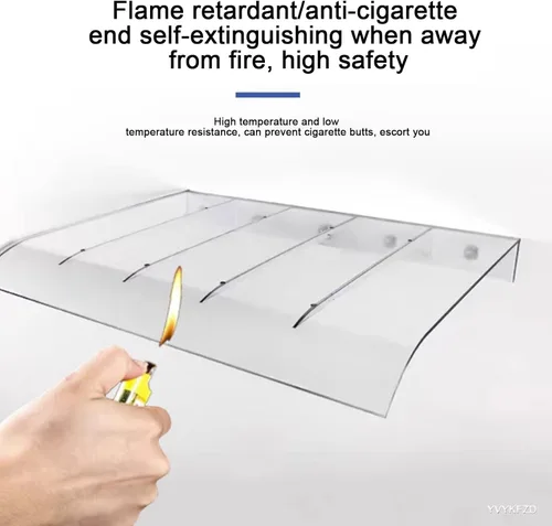 Miniatura 4 de YVYKFZD Toldo de policarbonato para ventana, toldo transparente para puerta delantera al aire libre, toldo de puertas curvas, refugio de protección