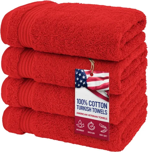 Miniatura 73 de Toalla American Veteran, Juego de Toallas de Mano para Baño de 4, 100% Conjunto de Toallas de Mano Turcas de Algodón, Toallas de Mano Suave