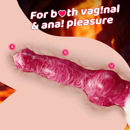 Miniatura 3 de Consolador monstruo con nudo de perro, juguete sexual con ventosa, 8 pulgadas, consolador anal anudado de silicona rosa realista para mujeres