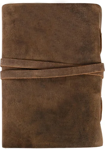 Miniatura 6 de Diario de dibujo de cuero, diario de viaje diario, antiguo hecho a mano vintage, cuaderno de escritura rústico, cuero de búfalo auténtico, papel