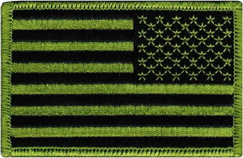 Miniatura 9 de Parche bordado con bandera americana con borde dorado USA Estados Unidos de América emblema de uniforme militar, dorado (GOLD BORDER)