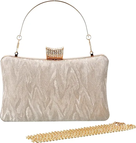 Miniatura 5 de Bolsos de mano dorados para mujer de noche, bolso dorado para boda, fiesta, novia, baile de graduación, formal, dorado, bolso de hombro