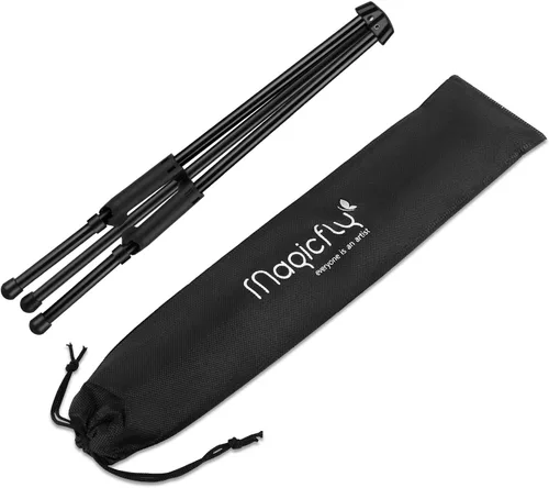 Miniatura 5 de Magicfly Paquete de 6 caballetes de mesa, caballetes de mesa de acero negro para exhibición, caballete de trípode ajustable y portátil con 6 bolsas