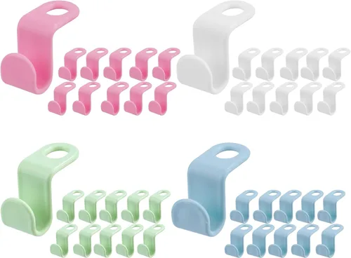 Ganchos de plástico para colgar ropa, ganchos de plástico en cascada, organizadores de ahorro para ropa resistente, armario, regalo de Navidad (40