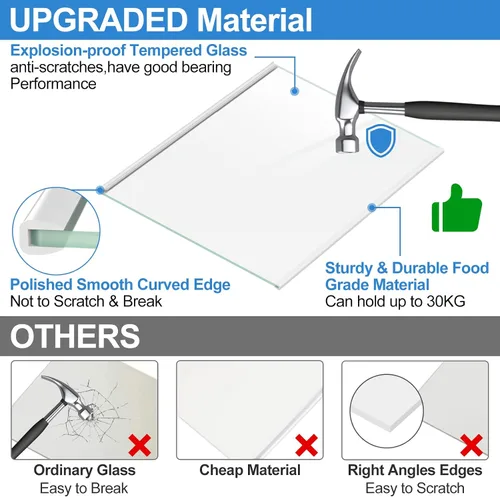 Miniatura 4 de [2 PAQUETE] Estante de vidrio para congelador ALVAR W11130203 de actualización compatible con estante de congelador Whirlpool, reemplazo de estante