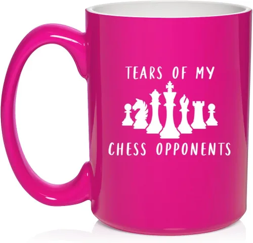 Miniatura 25 de Daylor Taza de café de cerámica con diseño de los oponentes de las lágrimas de mi ajedrez, regalo para ella, él, amigo, compañero de trabajo