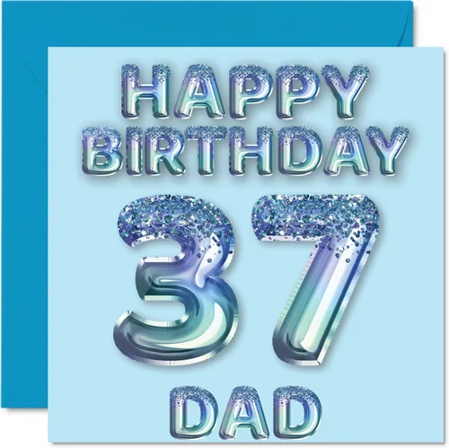 Miniatura 286 de Stuff4 Tarjeta de primer cumpleaños para niños, globo de fiesta con purpurina azul, tarjetas de feliz cumpleaños para niño de 1 año, nieto, hijo, 57