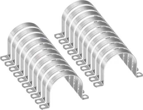 Miniatura 34 de HARFINGTON 10 abrazaderas de conducto de 5/16 pulgadas y 0.315 in, abrazadera de tubo M8 U, correa de tubo rígida de acero inoxidable, soporte