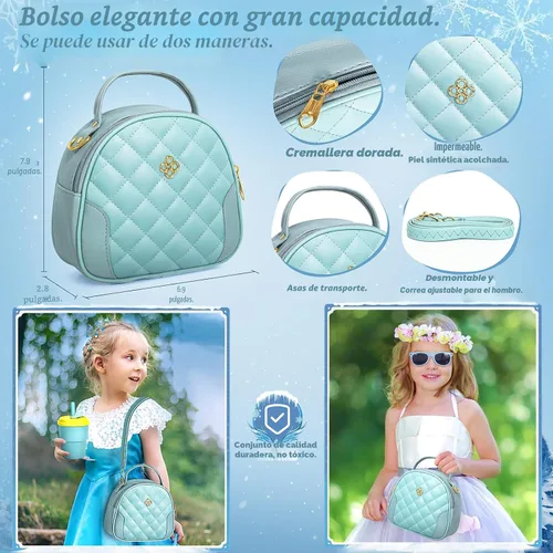 Miniatura 3 de Hohosunlar Bolsa de juego para regalo de niña pequeña, bolso con accesorios – maquillaje falso, juguetes de princesa Elsa, bolso, cartera, teléfono