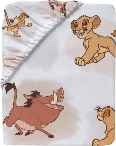 Miniatura 3 de Lambs & Ivy Disney Baby Lion King Safari - Sábana bajera ajustable para cuna, color blanco
