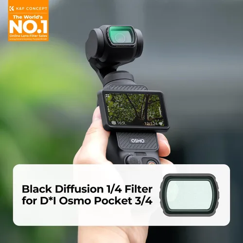 Miniatura 2 de K&F Concept Filtro de Difusión Magnético Negro de 1/4 para DJI Osmo Pocket 3, Filtros Creativos de Efecto Niebla Cinematográfica para el Combo