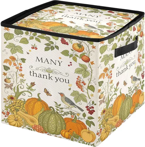 Caja de almacenamiento de adornos de Navidad de hoja de calabaza de Acción de Gracias, 64 adornos navideños con divisores, 4 bandejas para