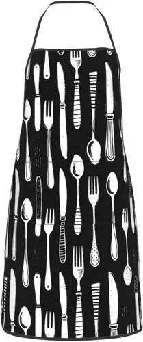 Miniatura 20 de Delantal impermeable floral arcoíris con bolsillos grandes para regalo de cocina