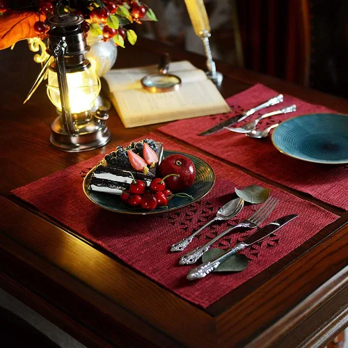 Miniatura 5 de ARTABLE Camino de mesa rectangular de tela para el hogar, jardín, con borde bien recortado para pícnics, interiores y exteriores, comedor, mesas