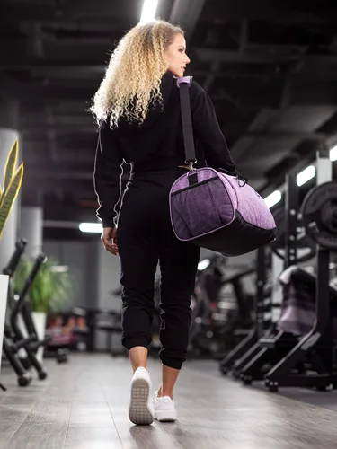 Miniatura 5 de Fitgriff Bolsa de gimnasio V1 para hombres y mujeres con compartimento para zapatos y artículos húmedos, bolsa de lona para viajes, deportes