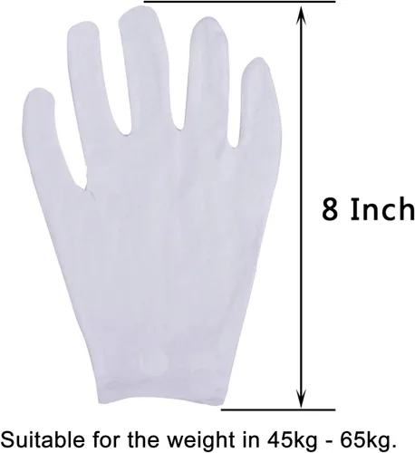 Miniatura 2 de Eboot Juego de 24 pares de guantes de algodón blancos de Navidad de 8 pulgadas para fiesta de cosplay de Papá Noel